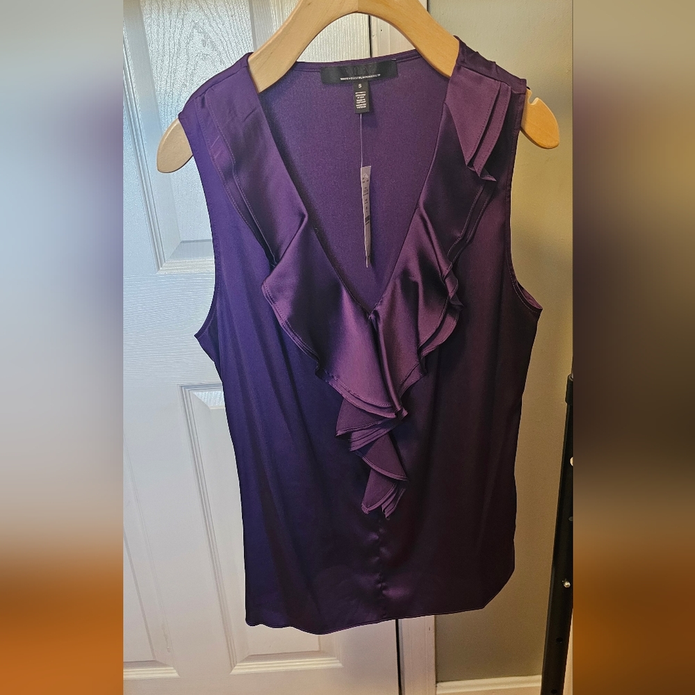 WHBM blouse, size S, NWT, deep purple